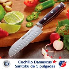 CUCHILLO DAMASCUS SANTOKU DE 3.5