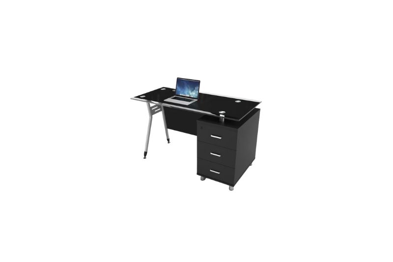ESCRITORIO CRISTAL CON GAVINETE SITD375
