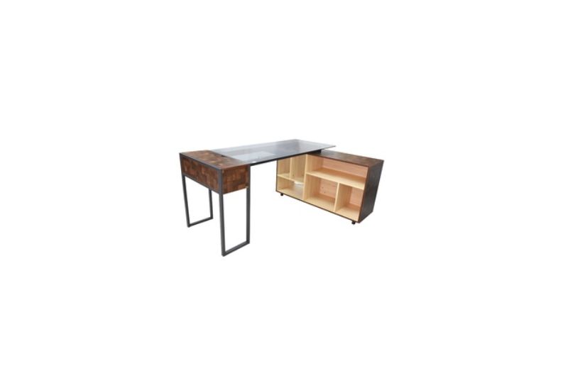 ESCRITORIO STARKEN GLASS TOP WOOD