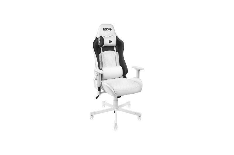 SILLON GAMING BLANCO MASAJE LUMBAR  RECLINABLE