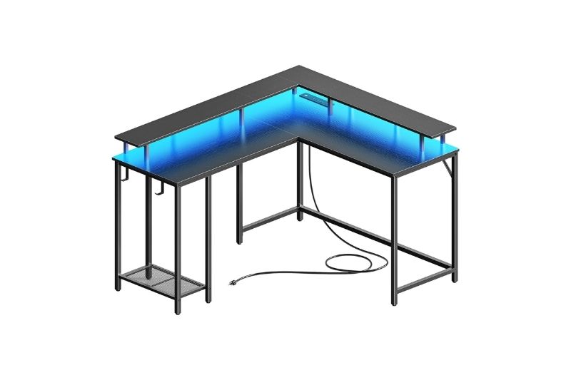 ESCRITORIO SUPERJARE EN L LUCES LED 51P