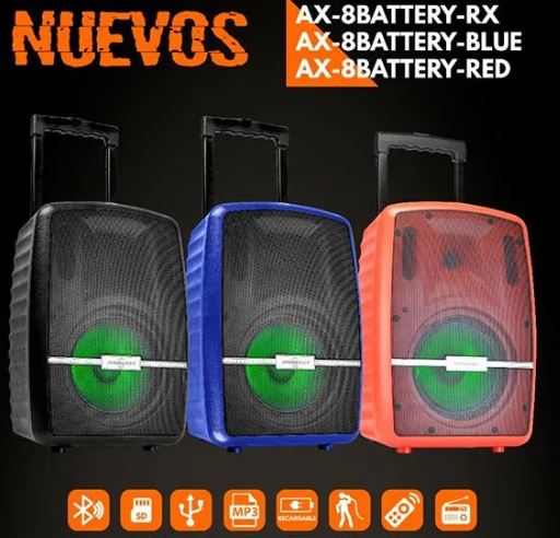 BOSINA BLUETOOTH AUDIOMAX AX 8 BATTERY RED